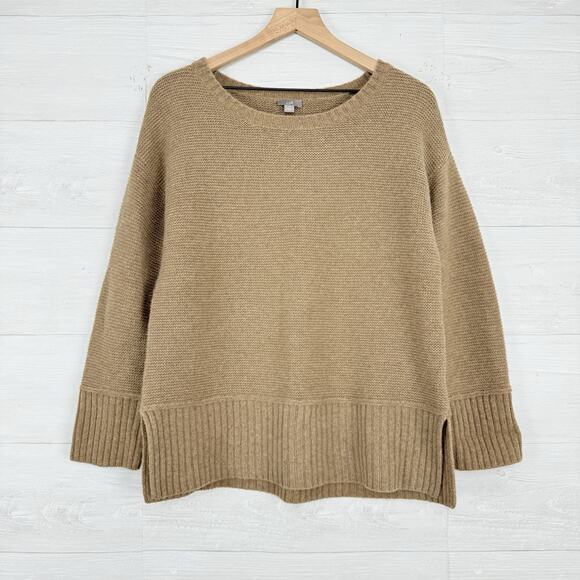 J. Jill Sweaters - J.Jill Womens Wool Blend Sweater Size M Tan Brown Neutral Minimalist Boxy NWT